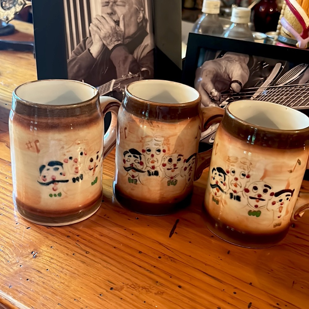 Three Vintage Pennsbury Barbershop Mugs